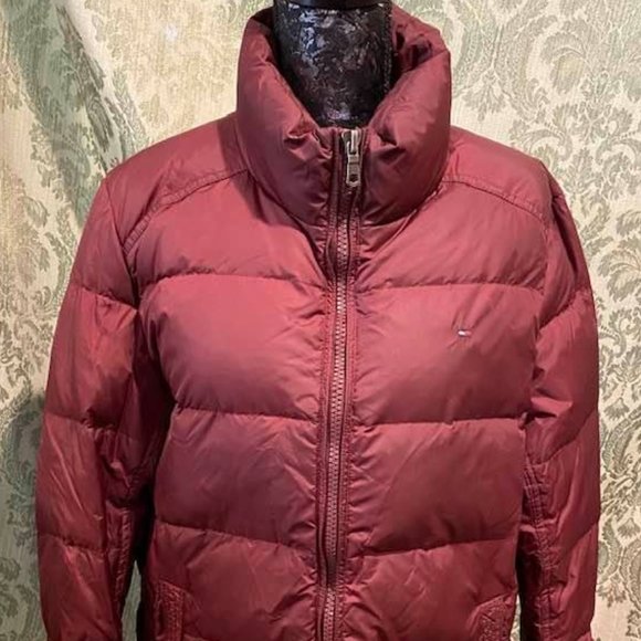 maroon tommy hilfiger jacket